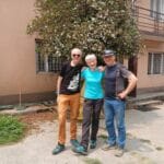 Left to right, Romano Benet, Nives Meroi, and Peter Hamor in Kathmandu. Photo: Romano Benet/Facebook