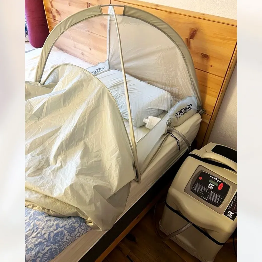 The simulated altitude was created in hypoxic tents from which oxygen is sucked out using a generator